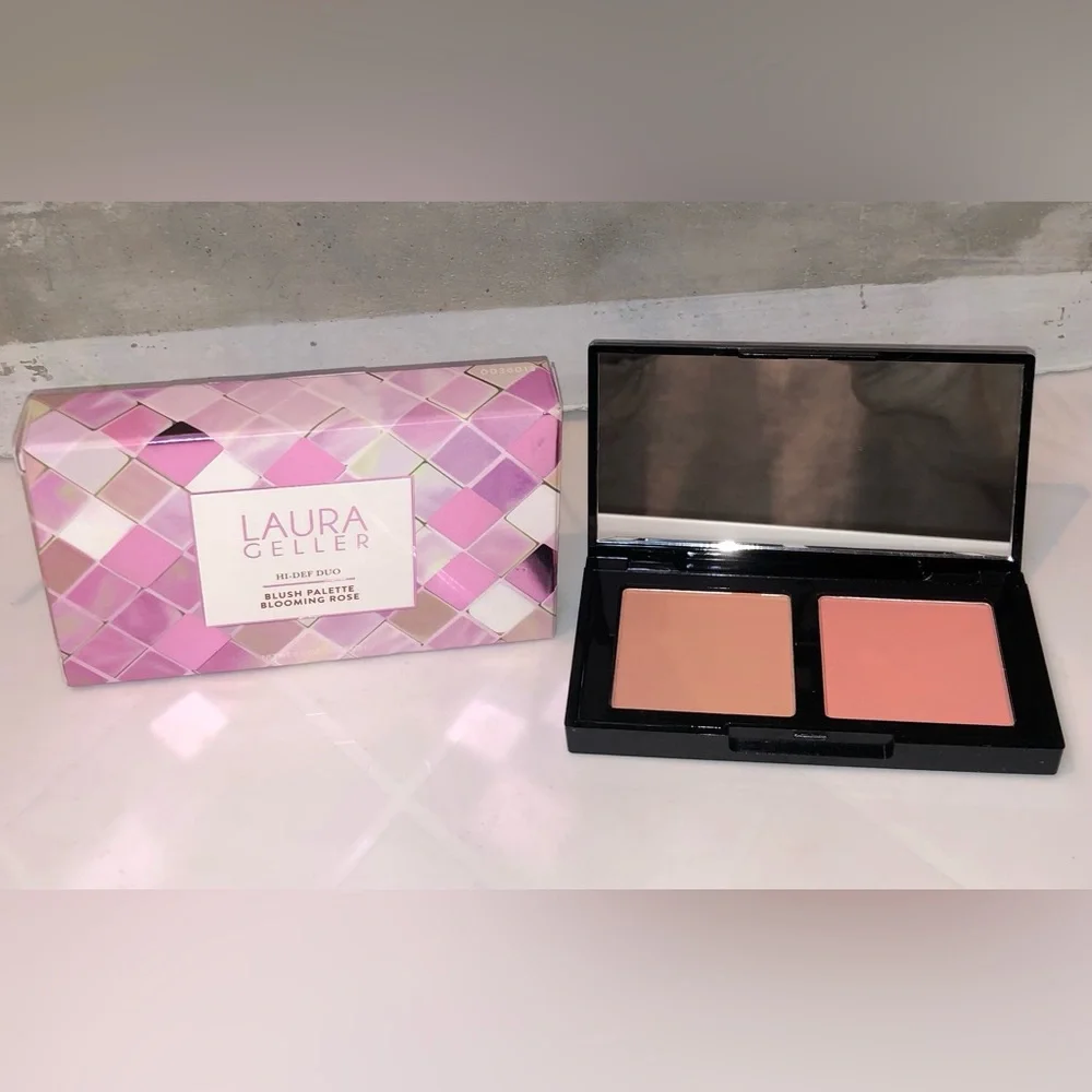 BNIB Laura Geller Hi-Def Duo Blush Palette - Blooming Rose - Picture 5 of 7